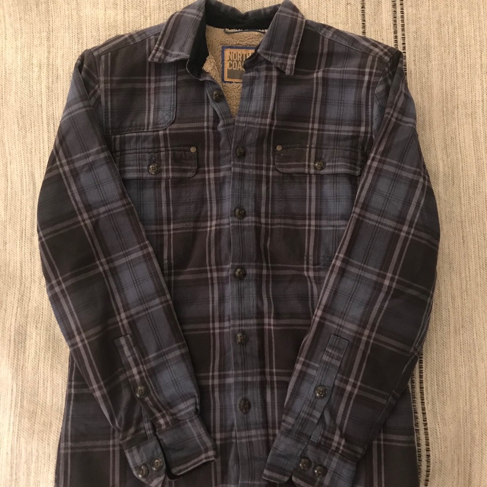 Blue plaid thick shirt